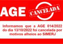 AGE 014 de 13/10 cancelada